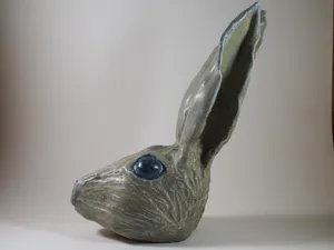 Sculpture of a hare's head